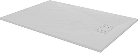 Plato de ducha efecto piedra con valvula incluida H. 2.6 cm - 80 x 160 Blanco