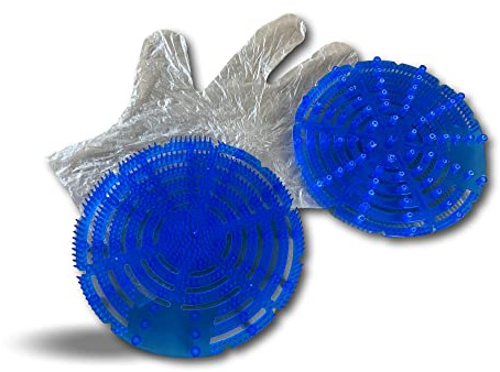 Kibros Pack 2 écrans urinoir anti-splash Ø 17 cm océan fresh bleu | Anti-bactéries, filtre, couleur bleu pâle, s'adapte à tous les urinoirs, idéal hôtel restaurant.