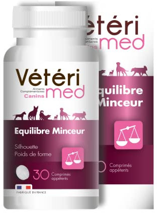 Vétérimed Equilibre Minceur pour Les Chiens, Fabrication française, 30 comprimés appétents