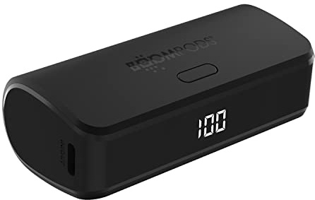 Boompods Powerboom5 Powerbank 5000mAh - Universal USB/USB-C Power Bank klein, Kompakte Akkustation für 2 Geräte, Tragbarer Ultraleichte Ladestation LED-Anzeige für Handy, Tablets und Reisen
