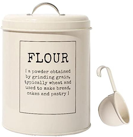 Barattolo di in Metallo Vintage per Alimenti, Farina di Riso, Contenitore da 5 Litri, Ermetico