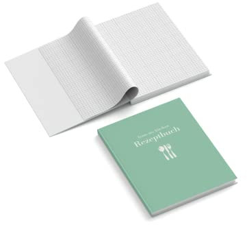 easyprint Notizbuch personalisiert | Rezeptbuch - from my kitchen - Besteck | Farbe wählbar | 201 x 297 mm | DIN A4 | Hardcover | 128-seitig | Papier 100 g/m² | kariert | Kochbuch | Rezepte (Grün)