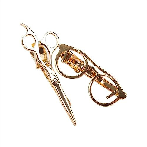LSSEDA Krawattenklammern for Männer, personalisierte Krawattenklammer, Herren-Krawattenklammer aus Metall, Brille, Schere, Tonleiste, Schmuck, Krawattenverschluss, Zubehör