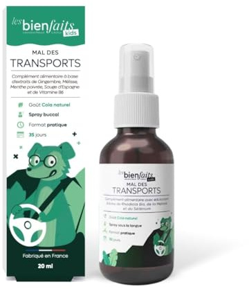 SPRAY ANTI-NAUSEEUX Kids et Adulte | Anti-Vomissement & Anti-mal des transports | Gout Cola Naturel | Gingembre, Mélisse Vitamine B et plantes | Complément Alimentaire | 35 jours | Dès 6 ans