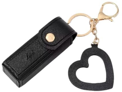 Porte-clés pour Rouge à Lèvres, Mini Sac de Rangement pour Baume à Lèvres, Étui de Protection, Portefeuille Portable pour Femme, Noir
