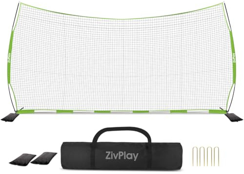 Lacrosse Backstop Net Soccer Backstop Net for Backyard Sport Netting Barrier 20 x 10 ft Ball Stop Net Includes Portable Carry Bag 2 Sand Bags 4 Ground Stakes