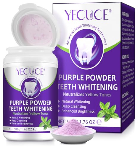 Violettes Zahnpulver, Zahnreparatur Mineralpuder, Zahnpasta In Pulverform, Neutralisiert GelbtöNe, Frischer Atem, StäRkt ZäHne Und Zahnfleisch, UnterstüTzt Die Mundgesundheit 50g