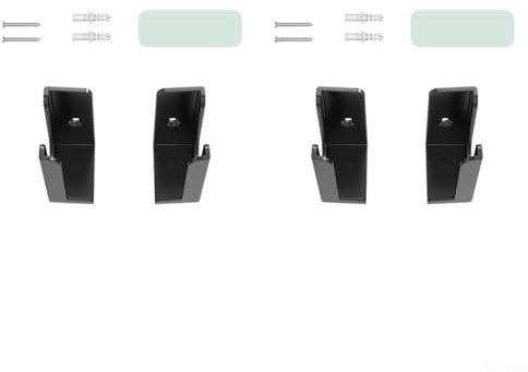 Juego de 2 soportes de pared para regleta de alimentación, ABS sin perforación, fácil instalación para cocina y oficina (negro)