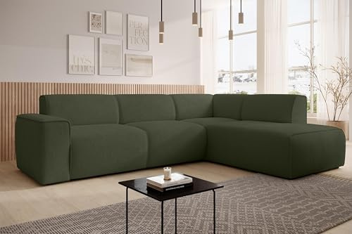 AXLIVING Couch Sofa L Form Didim L Grün – 292 cm, stilvoll & bequem R