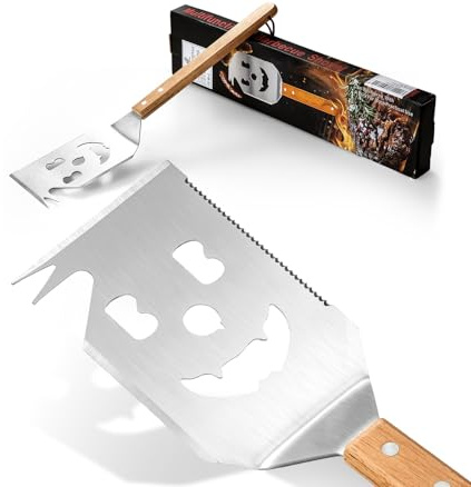 Snowpea BBQ Wender & Multifunktions-Grillwerkzeug | Robustes Edelstahl Multitool mit langem Holzgriff | Ideales Grill-Geschenk für Männer & Papas | Für Outdoor, Camping & Küche