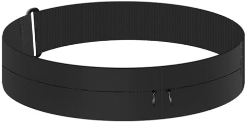 SiumPklay Running Belt for Women & Men - Lightweight Bounce-Free Waist Pack with Water Bottle Holder Multi-Pocket Phone Pouch (Black Medium 23.6-33.5)