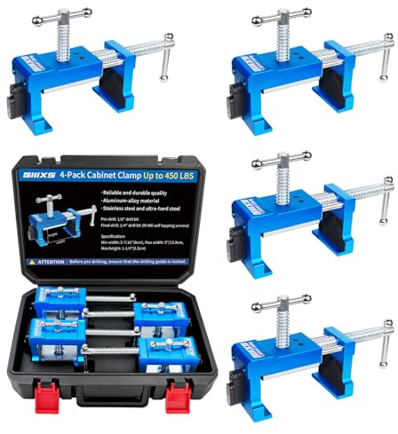SIIIXS Lot de 4 pinces d'armoire, Pince Griffe d'armoire, Face Frame Clamps pour l'installation des armoires