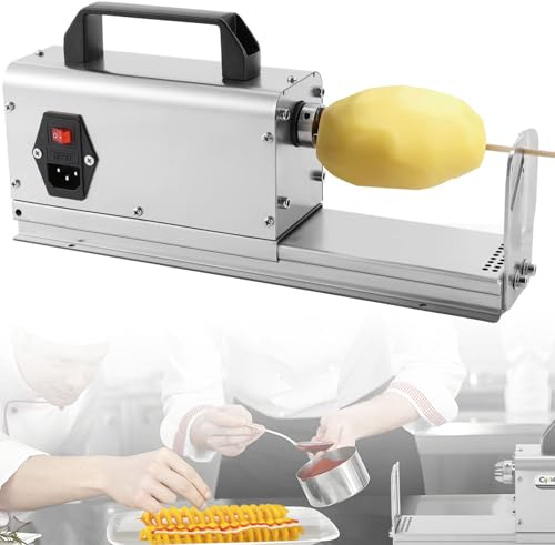 Affettatrice elettrica per patate, a spirale, automatica, per uso domestico commerciale