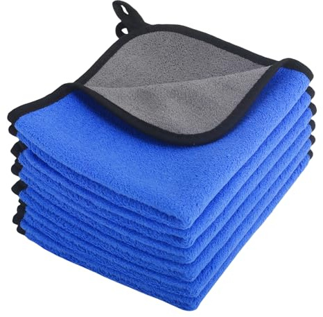 6 paños de microfibra, paños de limpieza para el cuidado del coche, paño de pulido muy suave, paño de secado súper absorbente, toalla de limpieza sin pelusa para el hogar y el lavado de automóviles