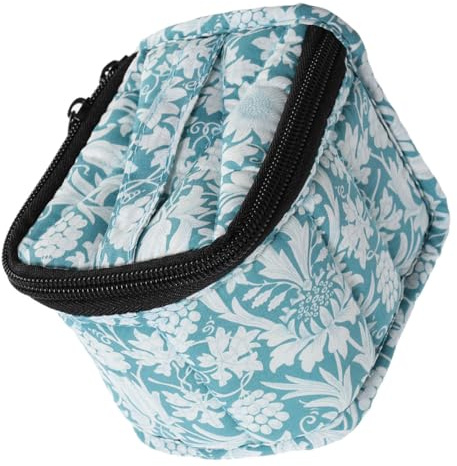 POPETPOP Borsa Organizer Smalti Bottiglie con Zip Porta unghie Portatile per Viaggi e Uso Professionale Custodia Rigida Protezione Doppia Blu e Bianco