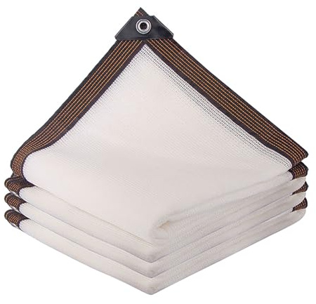 Telo ombreggiante bianco 80% – Telone in rete con occhielli per giardino, serra, cortile e balcone, protezione UV (6 m x 6 m)