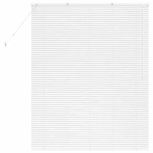 Persiana per finestra con tende – Persiana in alluminio bianco per finestre – Protezione dalla luce e dalla privacy – Facile da pulire e durevole – Perfetto per soggiorno, camera da letto e ufficio