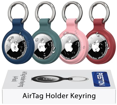 fodral för AirTag hållare nyckelring – IP67 vattentätt fodral för Apple AirTag, anti-förlust, repbeständig – luftetiketthållare för nycklar, husdjur, bagage (4-pack)