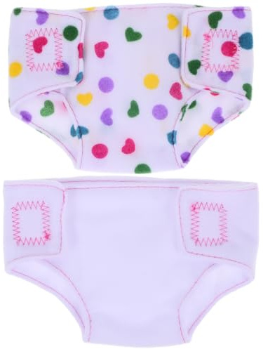 Hohopeti 2 Pañales de Tela Ajustables para Muñecas Ropa Interior Reutilizable para Niñas Accesorios de Pañales Higiénicos para Muñecas Ñiño Set de 2 Piezas para Juego de Simulación