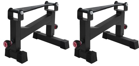 2 Stück Langhantel Pufferrahmen, Verstellbares Schlingenständer Kompakte Langhantel Ablage Squat Rack Tragfähigkeit 300kg für Heim-Fitnessstudios, Sporthallen (Schwarz)