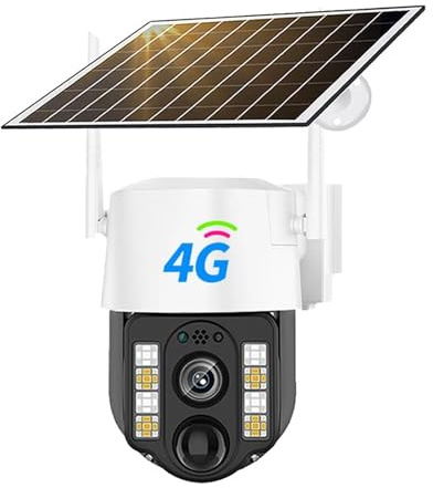 Telecamere di sicurezza, Telecamera solare 4G/WiFi, telecamera IP impermeabile for esterni, rilevamento umano PIR, protezione di sicurezza CCTV, batteria integrata con pannello(4G Camera No Card)