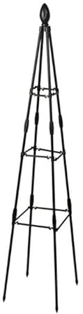 Support de plantes grimpantes de jardin, 160 cm, treillis en plastique PE noir pour fleurs et vignes, montage facile, piquet économiseur d'espace