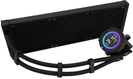 CORE Vision 360 ARGB Water Cold Radiator with 21 Inch LCD Display Screen Compatible with LGA1700 115X AM5(360 Black X)