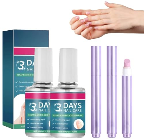 3-in-1 Nagelpflegestift, 3 Days Nail Care, 2026 Neu Nagelöl Stift, Nagelpflege Nagellack Stift, Nail Care Oil, von Rissigen und Trockenen, 4 Stück