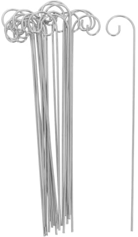 Healeved 20 Stück Pflanzenetiketten Haken aus Metall, 30cm Gartenstecker Hirtenstab für Namensschilder, Blumen & Gemüse, Kleine Markierungshaken