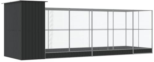 Generic Stor Voljär Av Galvaniserat Stål med Förlängning Utomhus Fågelbur med Låsbar Dörr (623 x 203 x 216 cm)