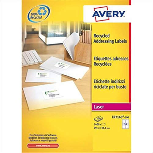 Avery Zweckform Adress-Etiketten 99,1x38,1 mm Recycling 100 Blatt/1400 Etiketten weiß