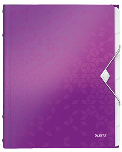 Leitz 46330062 Ordnungsmappe WOW, 6 Fächer, PP, violett