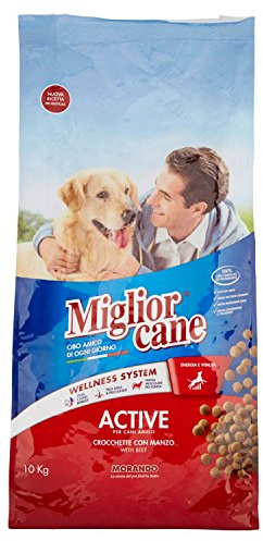 Miglior Cane Pellets Trockenfutter für Hunde (Hundefutter trocken, 100% Made in Italy, Hauptzutat: Rindfleisch, Hundetrockenfutter, Hunde Futter, Portionsgröße: 10 kg)