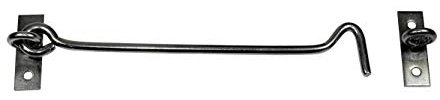 SN-TEC Edelstahl Sturmhaken/Lukenhaken/Überwurf rostfrei A2, mit Ösen auf Platte, Länge: 200mm (Mengenauswahl möglich) (5)