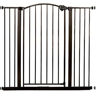 Regalo Easy Step Extra Tall Arched Décor Walk Thru Baby Gate, Includes 4-Inch Extension to Fit Multiple Openings, 4 Pack Pressure Mount Kit and 4 Pack Wall Mount Kit, Bronze