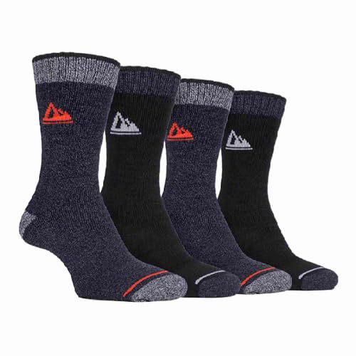 Storm Bloc - 4 Pairs Mens Cushioned Anti Blister Breathable Ribbed Hiking Socks with Arch Support