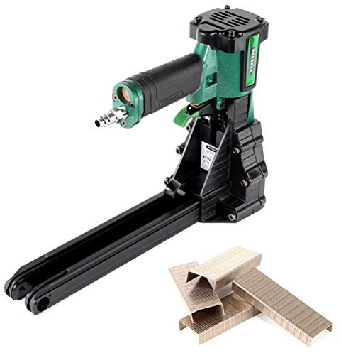 Prebena KTVH-B19D Druckluft Kartonverschlusshefter Tacker Klammergerät + 10.000x Heftklammern 16mm verbronzt