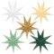 5 Pièces étoiles Pliantes de Noël Beige Vert Sauge, étoiles en Papier Marron 30cm Suspendre, 9 Branches étoiles en Papier Blanc Vert foncé, décoration de Table pour Noël l'Avent Mariage Anniversaire
