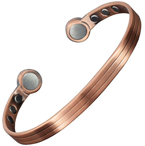 Holistic Magnets Bracelet Magnétique Très Grande Taille Homme Femme Bracelet Cuivre Pur Avec 8 Puissants Aimants Idée Cadeau Anniversaire Bracelet Jonc Unisexe-HPH (XXL: Poignet 24-26cm)