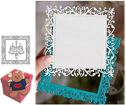 Quadratische Stanzformen für Kartenherstellung, Blätterranke, quadratisch, Rahmenschablonen für Bastelarbeiten, Scrapbooking, Fotoalbum