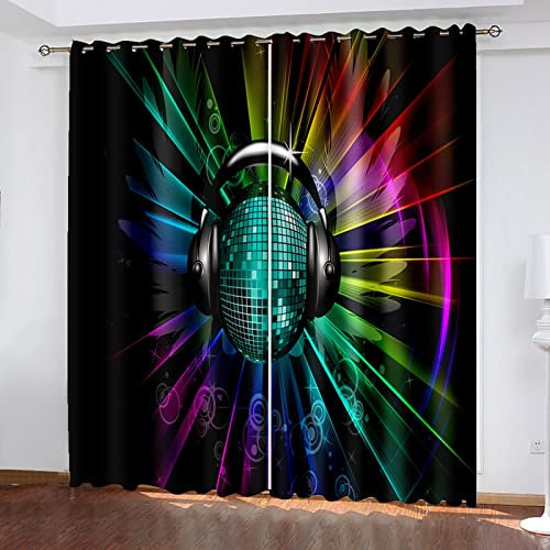 AMDXD Rideau - Cortina de bayeta con ventana, color negro, sin agujeros, 264 x 115 cm