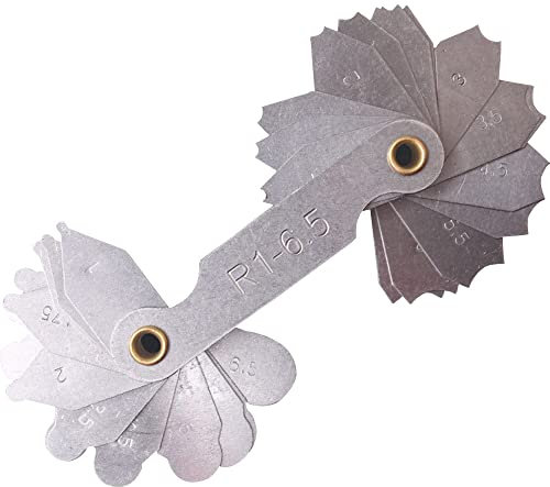 Radius Gauges Fillet Gauge R1-6.5mm Stainless Steel Concave High Hardness Stainless Steel Radian Meter Radius Fillet Gauge Bump Measurement Tool