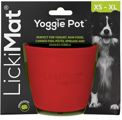 LICKIMAT Yoggie Pot - Ablenkung, Spaß und Bereicherung Langanhaltender Leckerli-Spender aus Gummi für alle Hundegrößen und langsames Füttern für kleine Hunde Das Neueste LickiMat