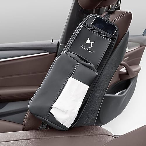 NURCIX Accessoires de Poche de Stockage de téléphone de Tissu de Voyage de Stockage latéral de siège de Voiture pour DS Spirit DS3 DS4 DS4S DS5 5LS DS6 DS7 DS9 Wild Rubis,Black Style