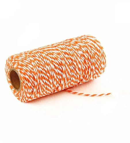 Spago da giardino 100 m di spago rosso bianco in cotone da panettiere for artigianato giardinaggio decorazioni for feste di nozze confezioni regalo (Color : Orangewhite)