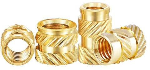Qrity 100 Stück Gewindeeinsatz, Messing Rändelmuttern, Gewindeeinsatz Einbettmutter Sortiment Kit, für Kunststoffteile für 3D-Drucker Teile, M3 x 5.7mm x 4.6mm