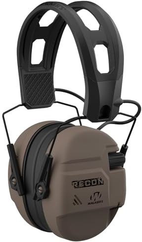 Walker's Recon Digital Muffs – Langlebige IPX4 wetterbeständige HD-Lautsprecher, Jagdbereich, Schießen, Gehörschutz, elektronische Muffs, 3,5 mm Audio-Buchse, 2 AAA-Batterien im Lieferumfang
