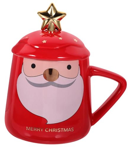 ABOOFAN 1 Satz Weihnachtsbecher Weihnachtsfeiertagsbecher Kaffeetasse aus Keramik Wassergläser edelstahltasse Trink Gläser Mehrzweck-Aufbewahrungsbecher Cartoon-Tasse Mode