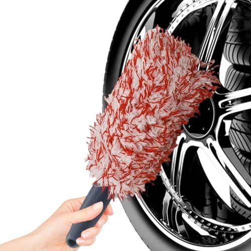 Qutalmi Felgenbürste Für Auto, Mikrofaser Felgenbürste Extra Dünn, Auto Reinigungsbürsten Detailingbürste Für Die Reinigung Von Felgen, Schonende Reinigung Bis Tief Ins Felgenbett, Kratzfrei