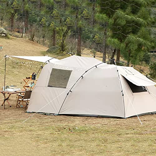 Großes Familien-Tunnelzelt für 5–8 Personen mit eingebauter Veranda, U2000 mm wasserdicht, dunkle Zone, Schlafzimmer, Wohnbereich mit Markise, tragbares Outdoor-Campingzelt, Tragetasche im